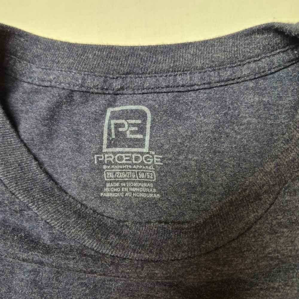 Michigan Wolverines Mens 2XL Navy Blue Heather T-Shirt ProEdge NCAA Athletic Tee - Picture 3 of 3